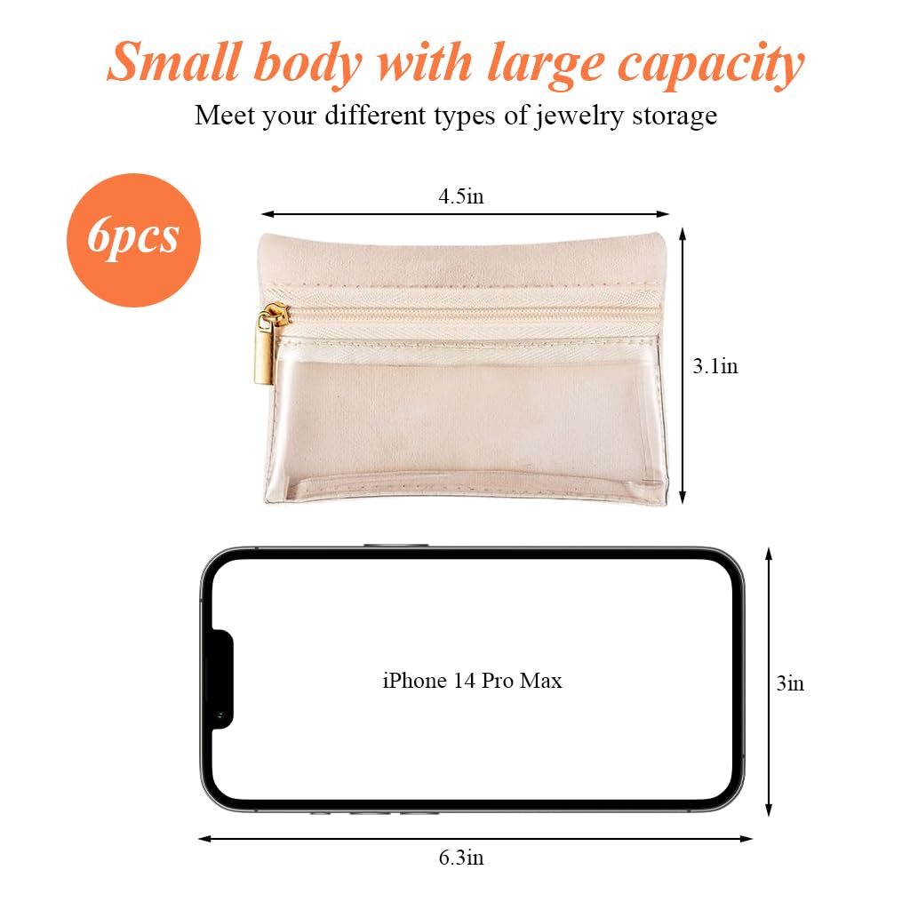 MAYCREATE 6Pcs Small Jewelry Organizer Pouch Bag Zip-up Jewelry Organizer Velvet Pouches Stylish Jewelry Organizer Pouches for Necklaces Bracelets Rings Earrings, Brooches, 4.5''x3.1'' MAYCREATE 6Pcs Small Jewelry Organizer Pouch Bag Zip-up Jewelry Organizer Velvet Pouches Stylish Jewelry Organizer Pouches for Necklaces Bracelets Rings Earrings, Brooches, 4.5''x3.1''